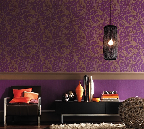 Обои Cape Grim Casadeco-Texdecor – фото в интерьере гостиной Обои Cape Grim Casadeco-Texdecor – фото в интерьере гостиной