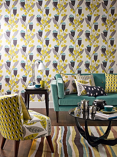 Обои Sanderson Colour for Living Wallpapers – фото в интерьере гостиной Обои Sanderson Colour for Living Wallpapers – фото в интерьере гостиной