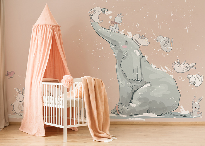 Оформление комнаты для малыша в персиковых тонах